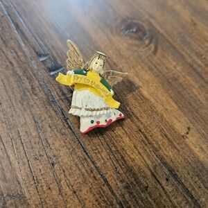 Joyful Christmas Angel Decorative Pin